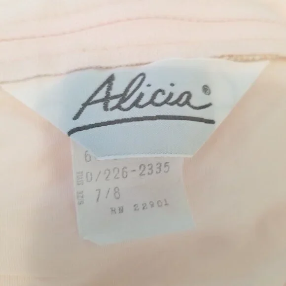 Alicia 7 8 Pink Floral Lace Fairy Tale Princess Dress Vintage USA Victorian Rege - Picture 3 of 11